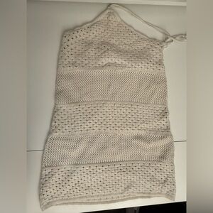 Old Navy Halter Backless Cream Knit/ crochet Dress Size L